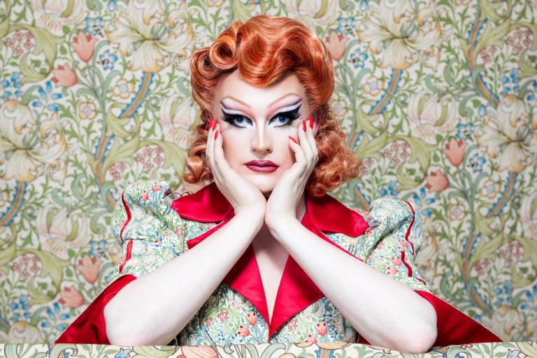 The drag queen Kate Butch with ginger hair 
