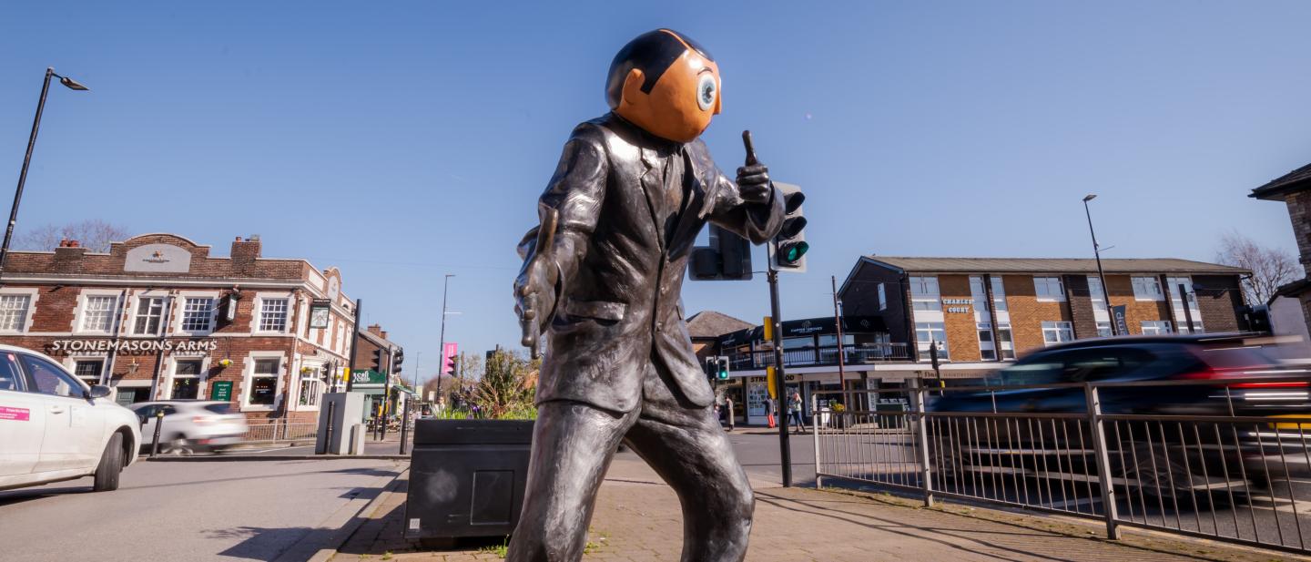 A statue of Frank Sidebottom