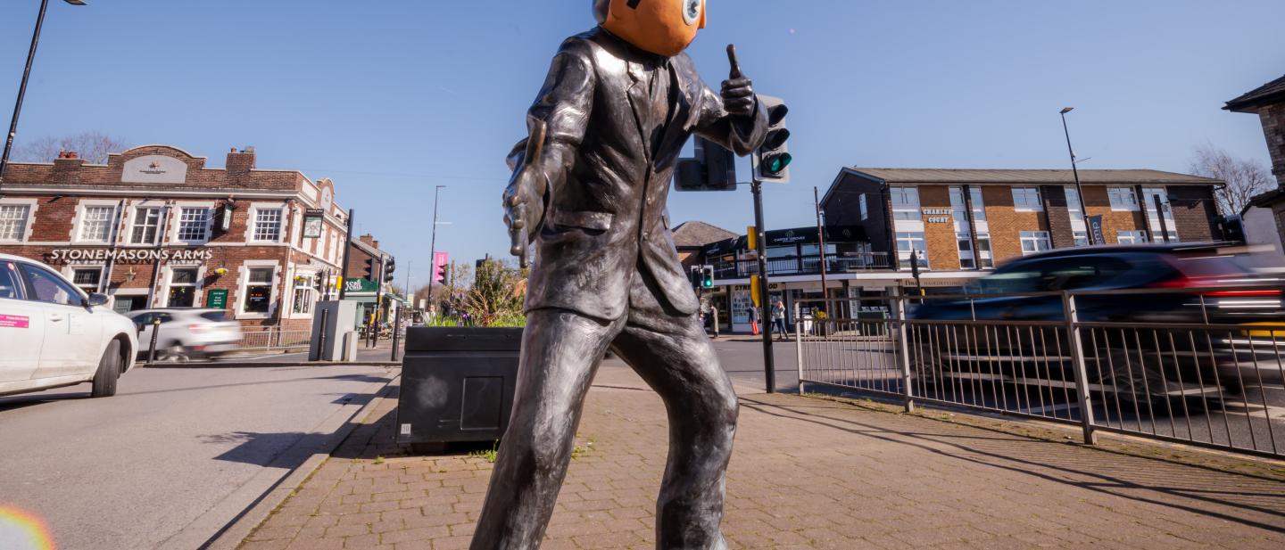 A statue of Frank Sidebottom