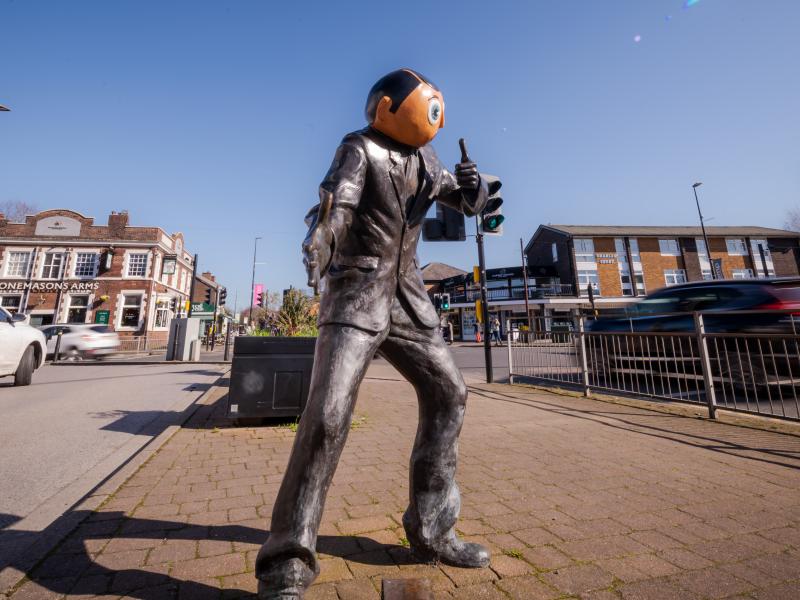 A statue of Frank Sidebottom