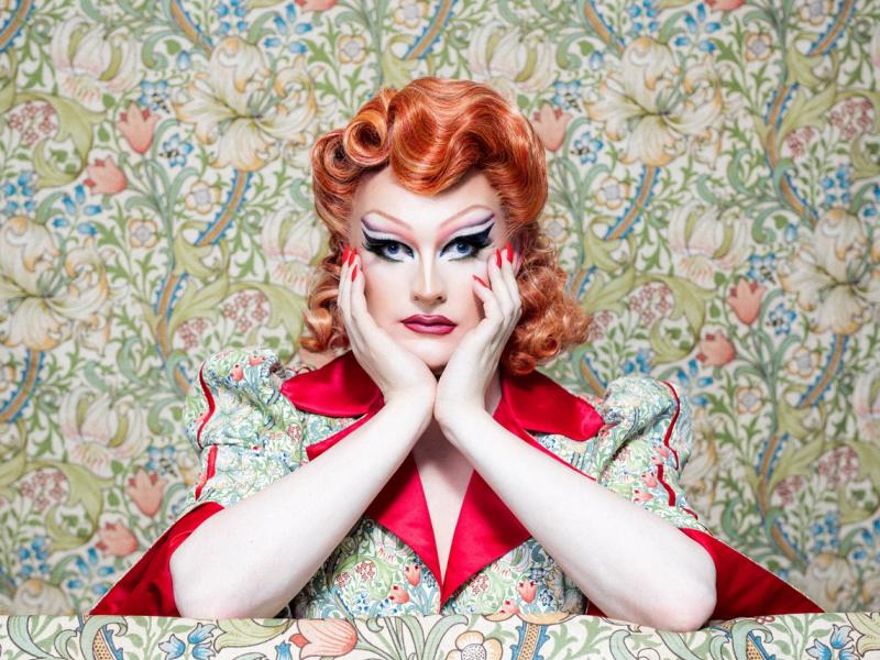 The drag queen Kate Butch with ginger hair 
