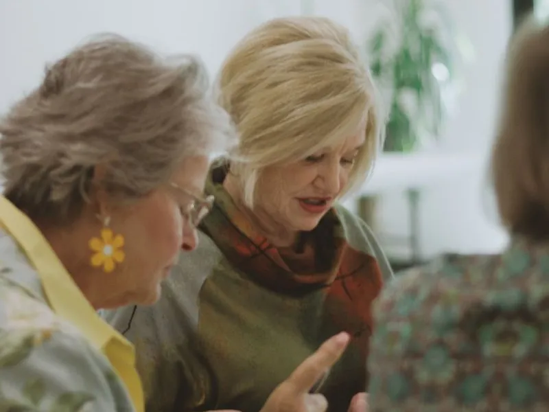Women in discussion at a reading group