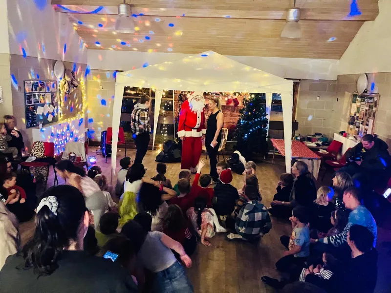Children getting ready to meet with Santa