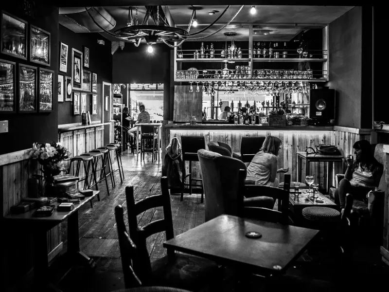 The interior of the Prairie Schooner Taphouse.