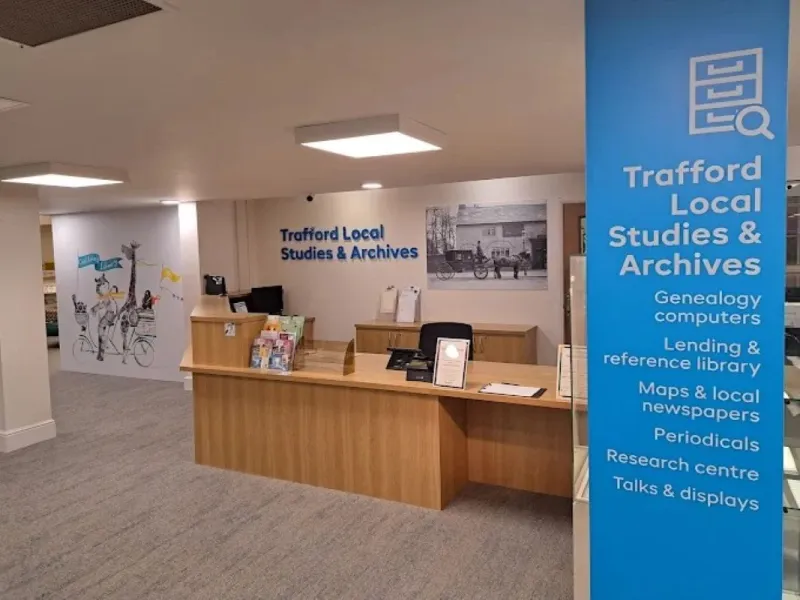 Local studies entrance and welcome point.