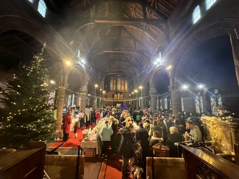 The Church full of people for the Fayre