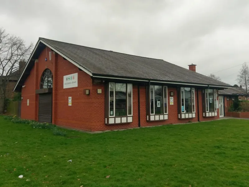 External view of library building and grounds