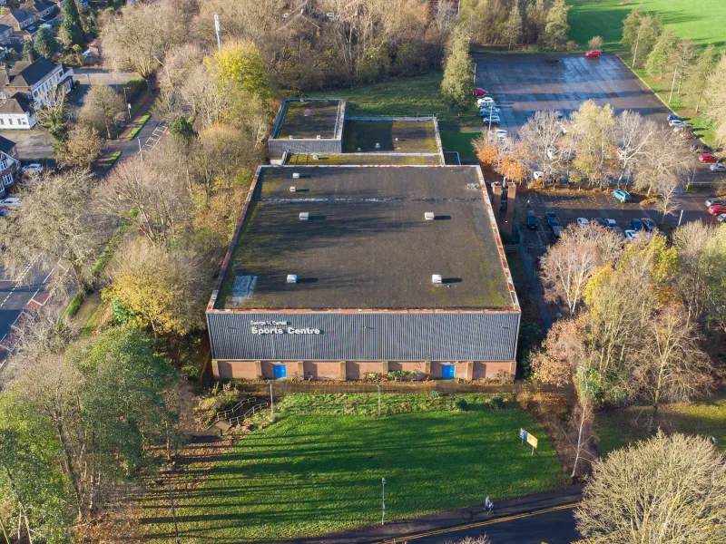 Aerial shot of George Carnall Community Hub