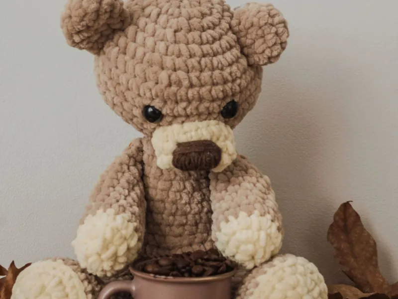 Knitted teddy bear.