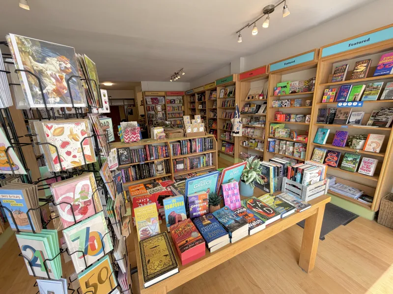 An image of the inside of Urmston Books and Board Games.