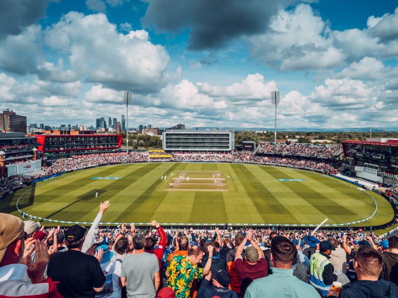 Aerial view of a cricket ground with spectators, England v Australia, Ashes Test 