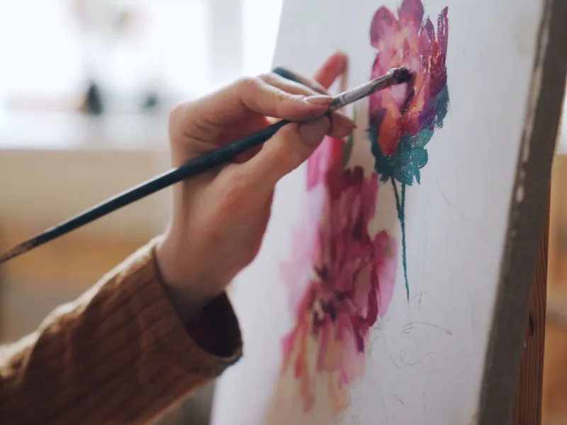 A hand painting on canvas with oils.