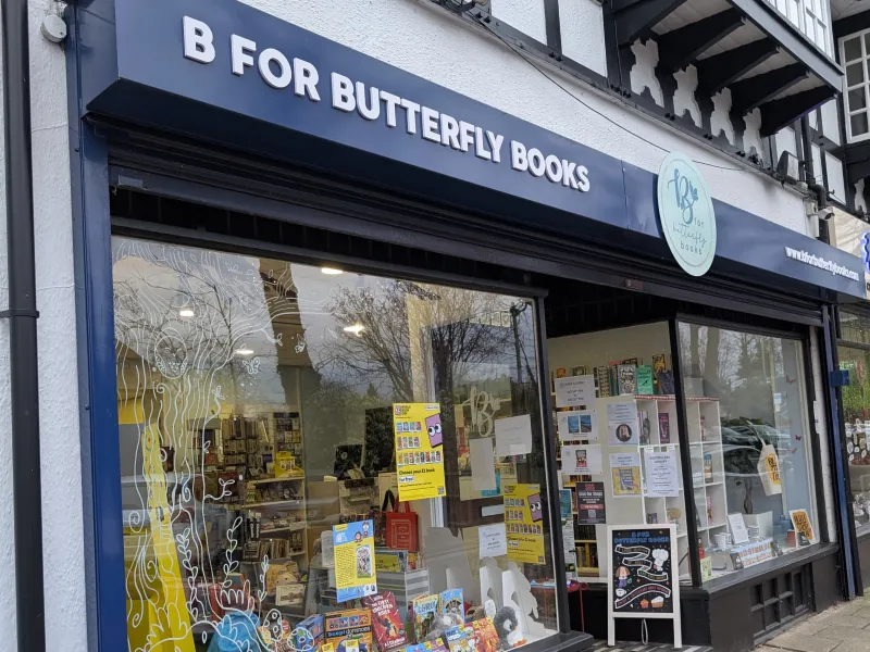 B For Butterfly Books shop front 