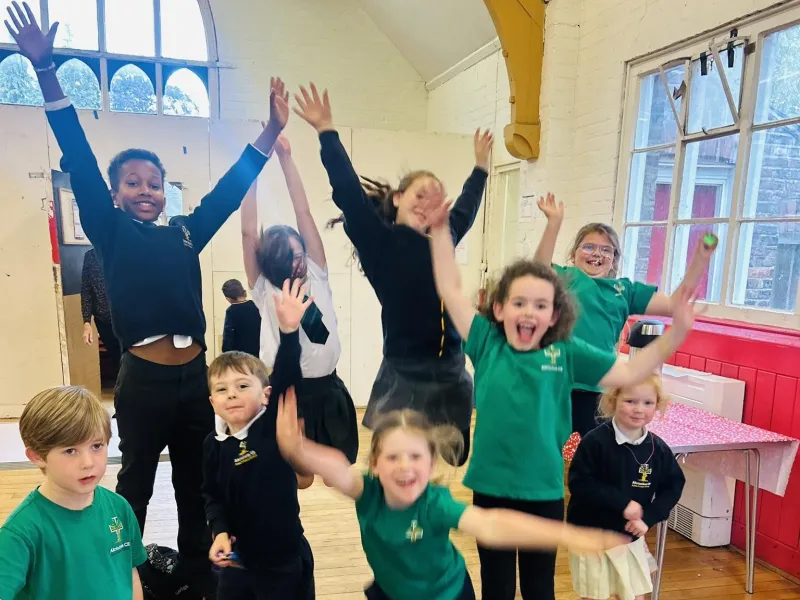 Group of children jumping
