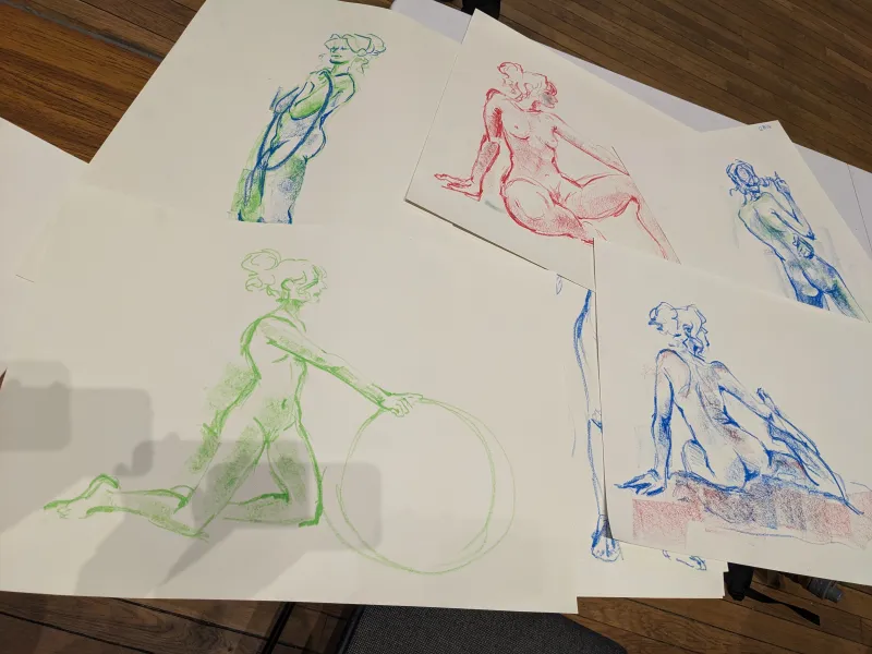 Sketches from a life drawing class