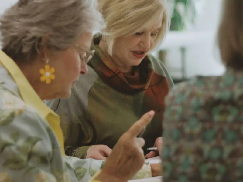 Women at a readers' group.